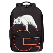 Рюкзак школьный Grizzly RQL-614-1 1 черный - рыжий 1
